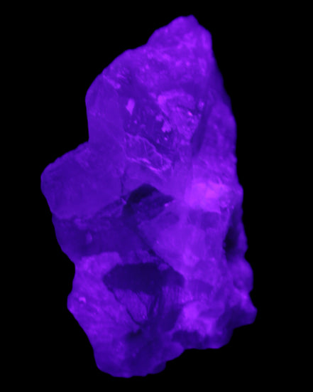 Fluorite translucent cubic cluster 112g in UV light- Rocks and Things Store