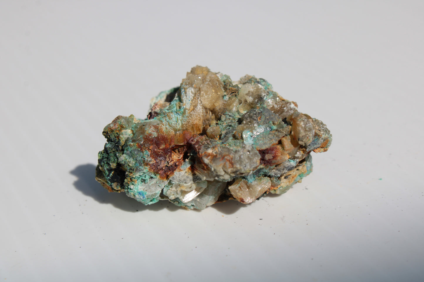 Terminated Cerussite crystal with Chrysocolla 58g Rocks and Things