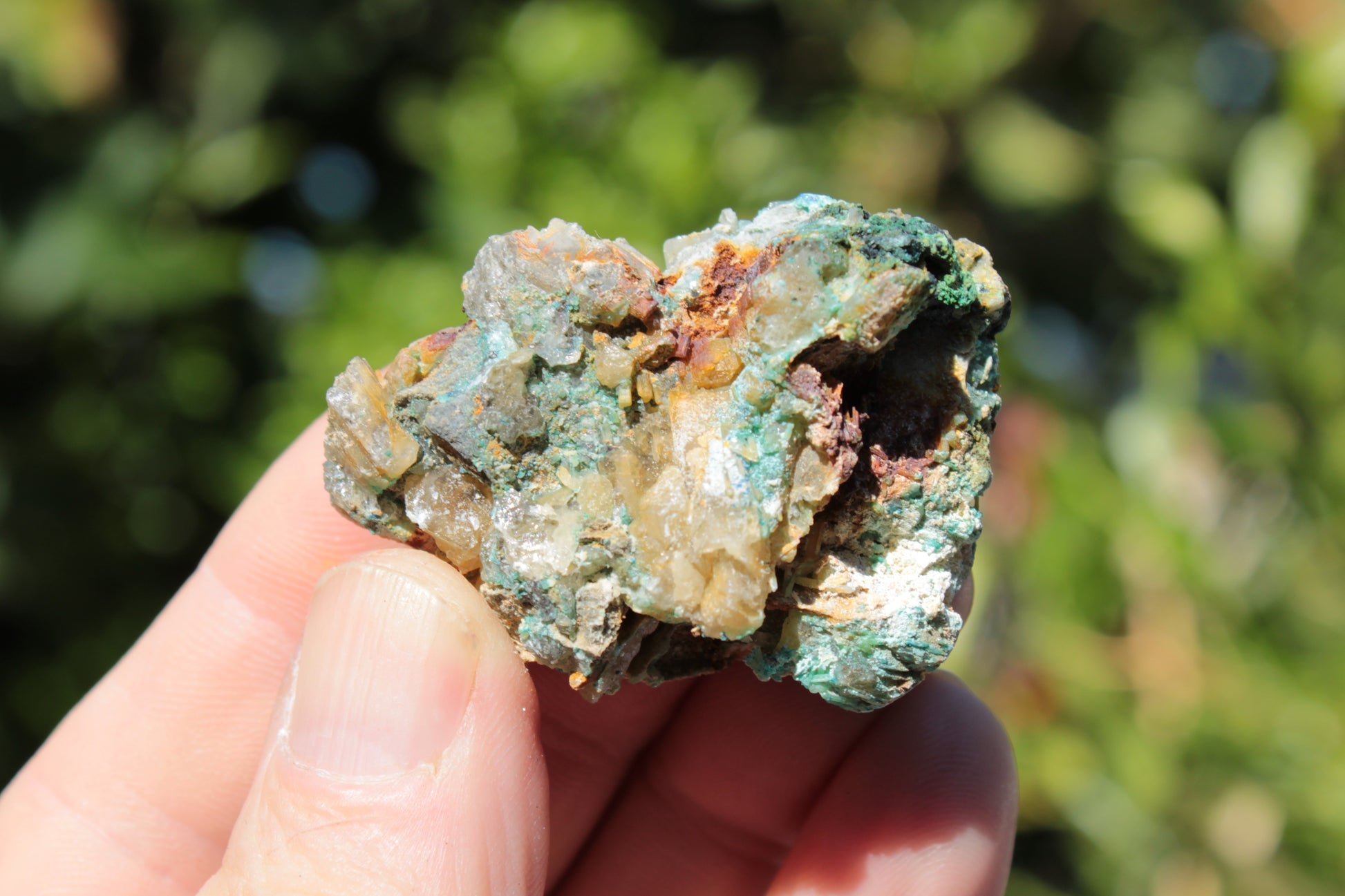 Terminated Cerussite crystal with Chrysocolla 58g Rocks and Things