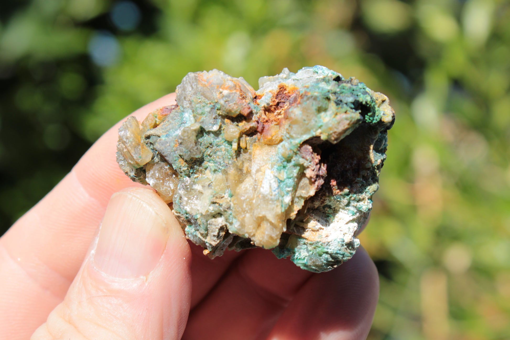 Terminated Cerussite crystal with Chrysocolla 58g Rocks and Things