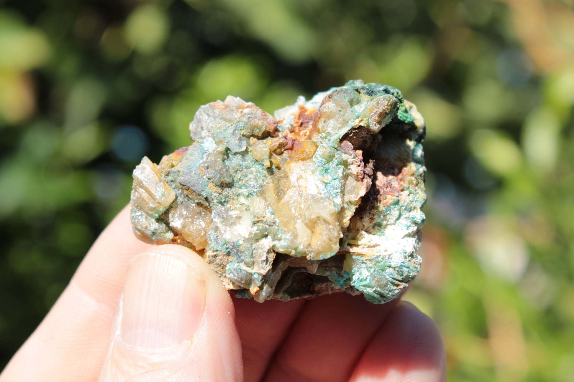 Terminated Cerussite crystal with Chrysocolla 58g Rocks and Things