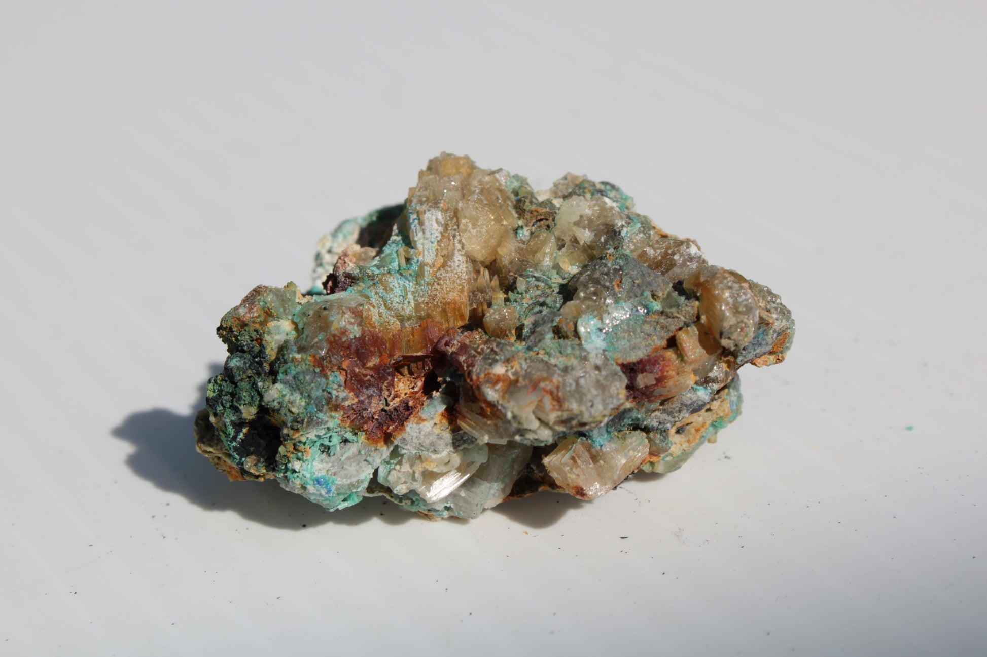 Terminated Cerussite crystal with Chrysocolla 58g Rocks and Things