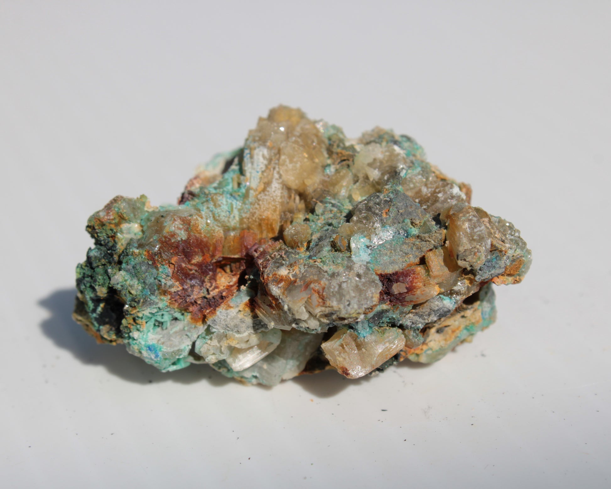 Terminated Cerussite crystal with Chrysocolla 58g Rocks and Things