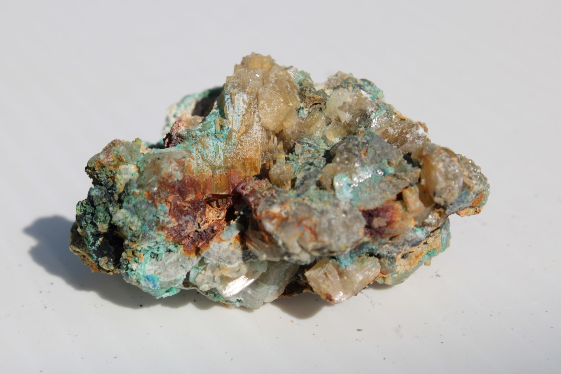 Terminated Cerussite crystal with Chrysocolla 58g Rocks and Things