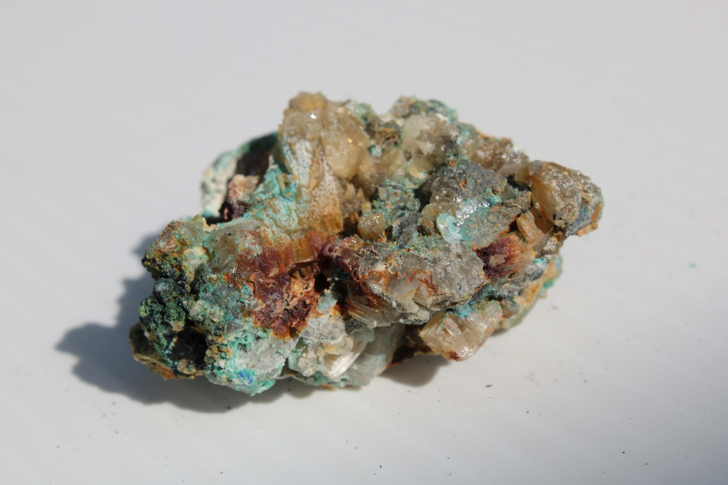 Terminated Cerussite crystal with Chrysocolla 58g Rocks and Things