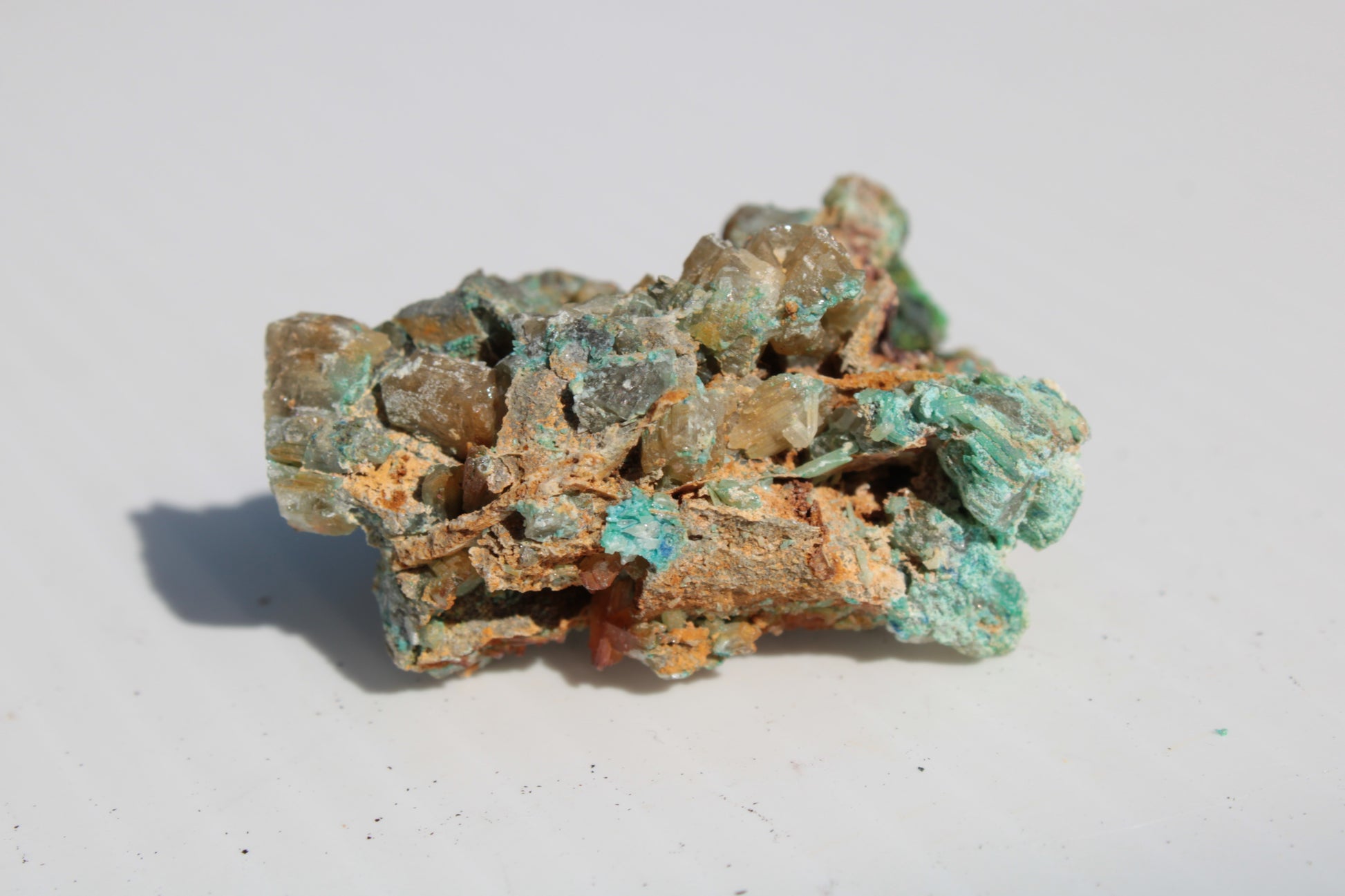 Terminated Cerussite crystal with Chrysocolla 58g Rocks and Things