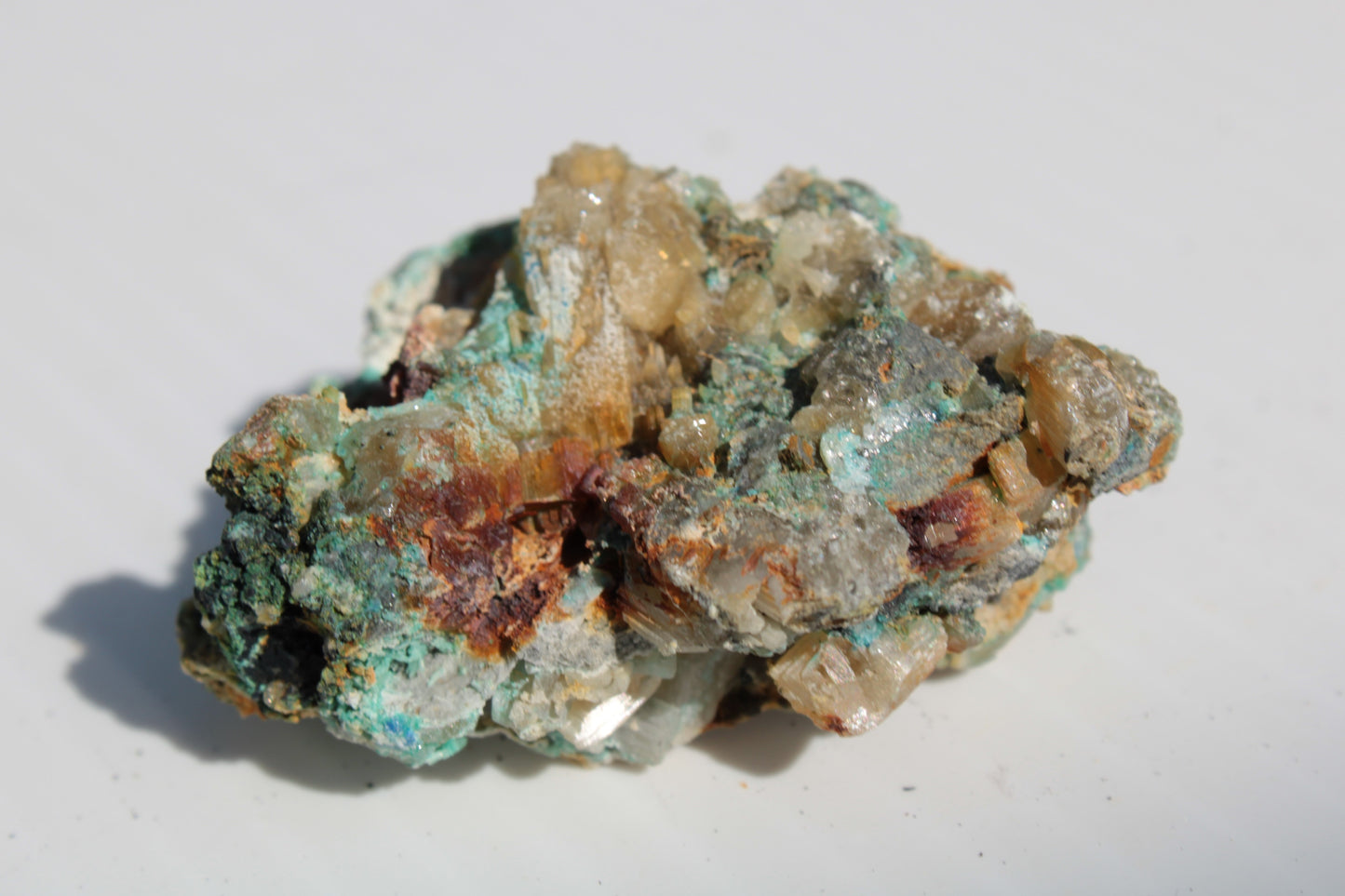 Terminated Cerussite crystal with Chrysocolla 58g Rocks and Things