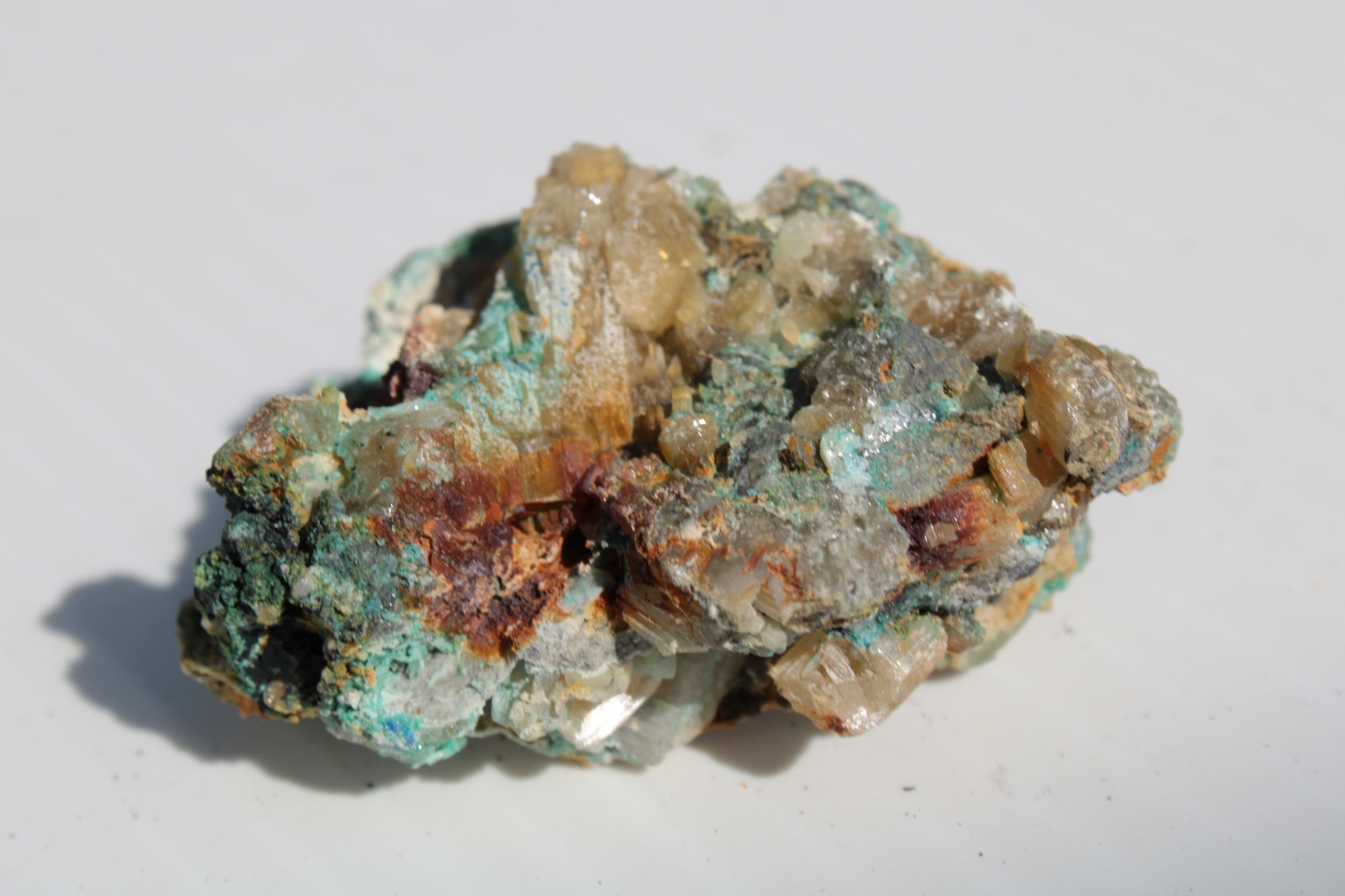 Terminated Cerussite crystal with Chrysocolla 58g Rocks and Things