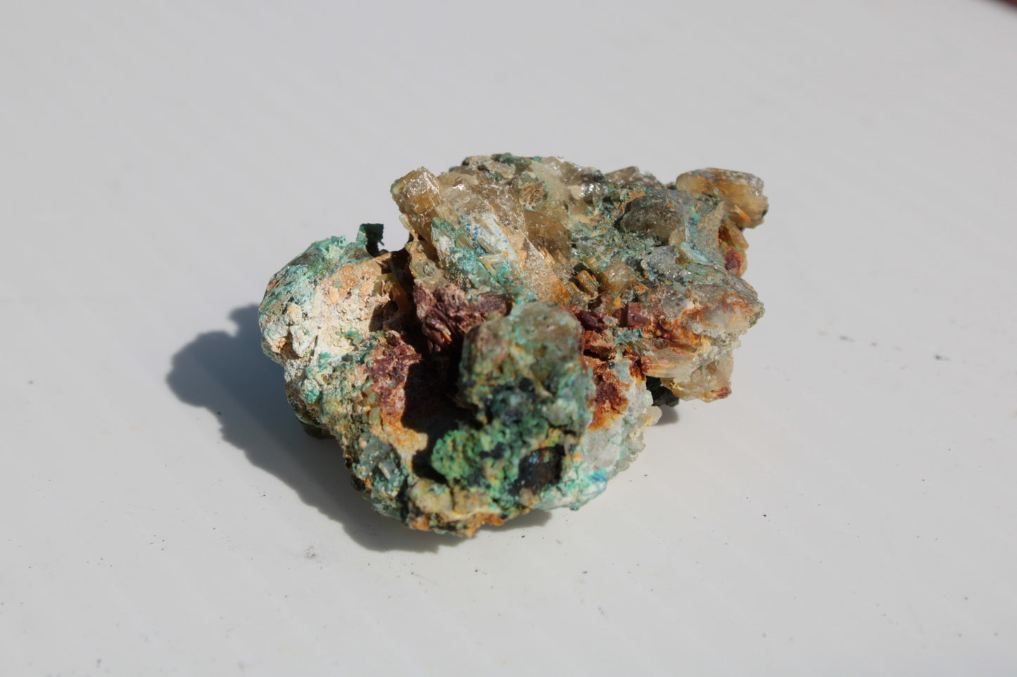 Terminated Cerussite crystal with Chrysocolla 58g Rocks and Things