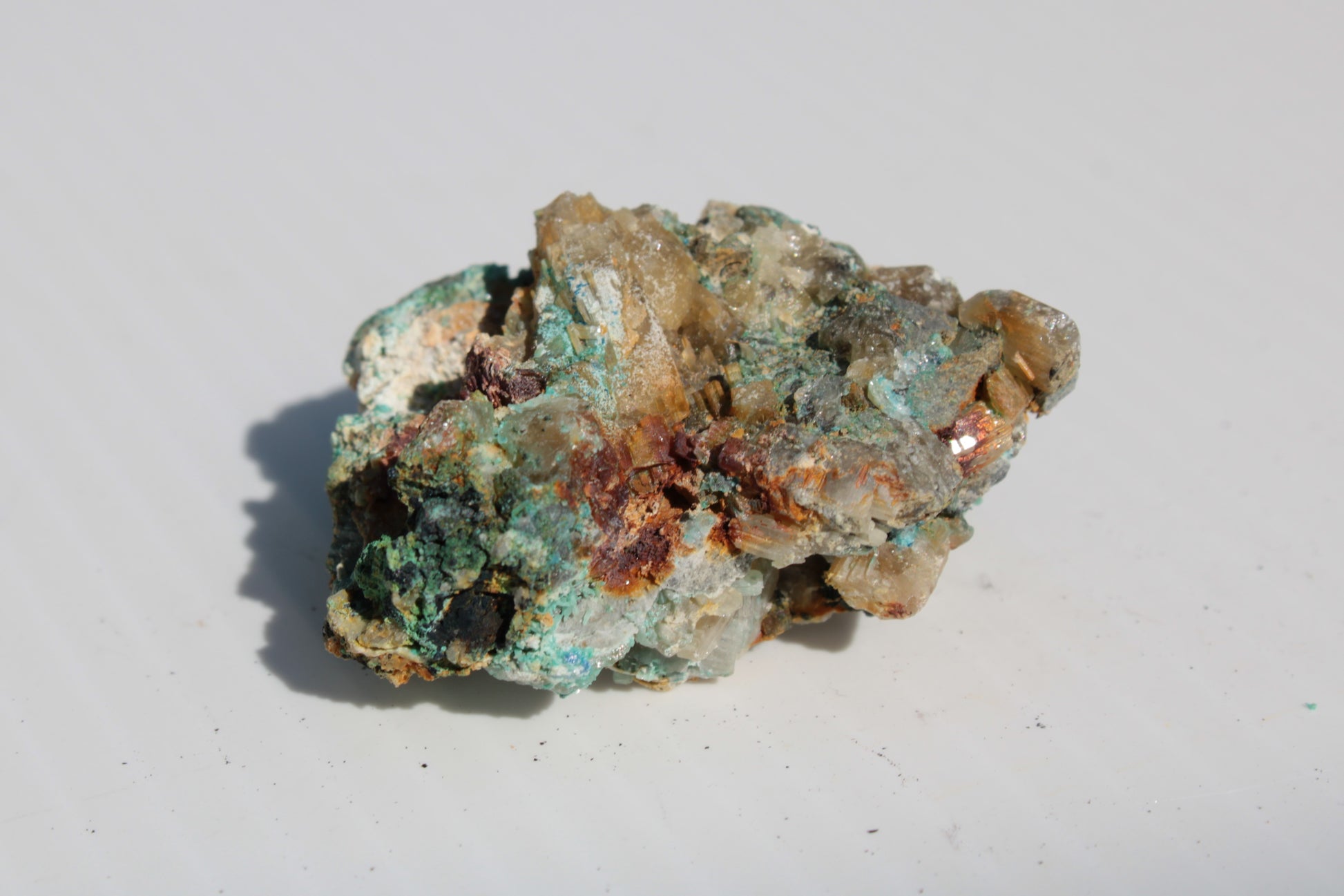 Terminated Cerussite crystal with Chrysocolla 58g Rocks and Things