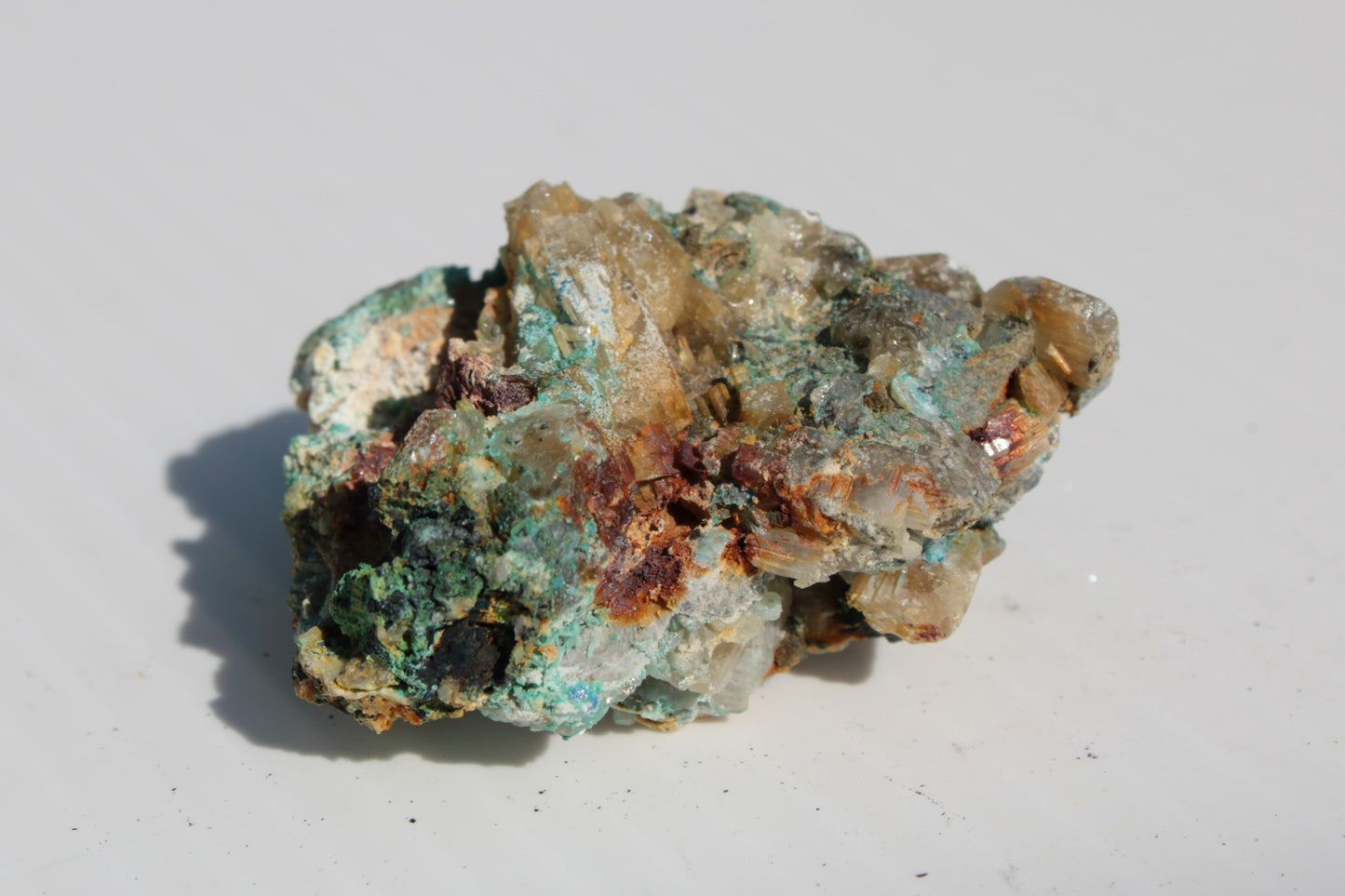 Terminated Cerussite crystal with Chrysocolla 58g Rocks and Things