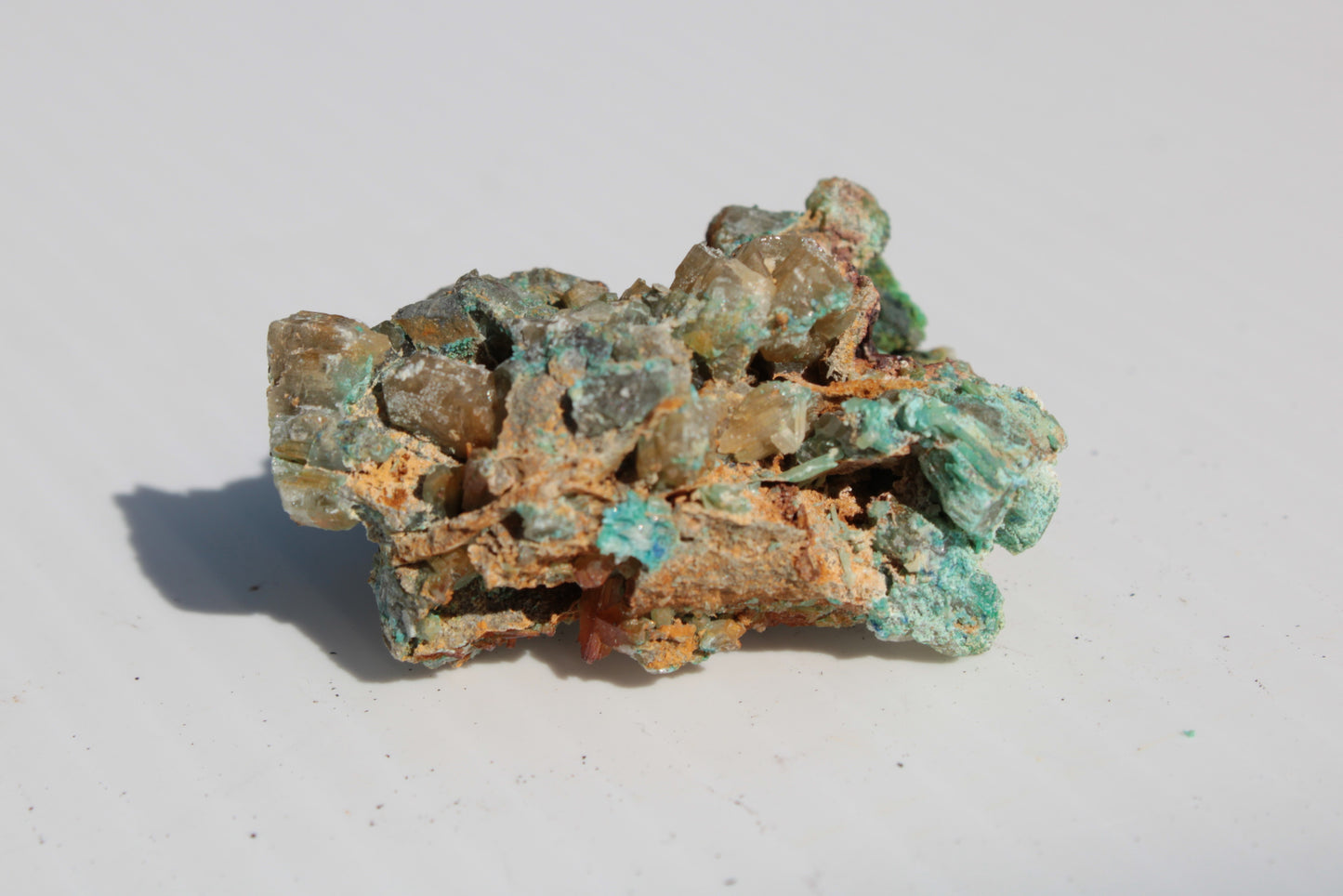 Terminated Cerussite crystal with Chrysocolla 58g Rocks and Things