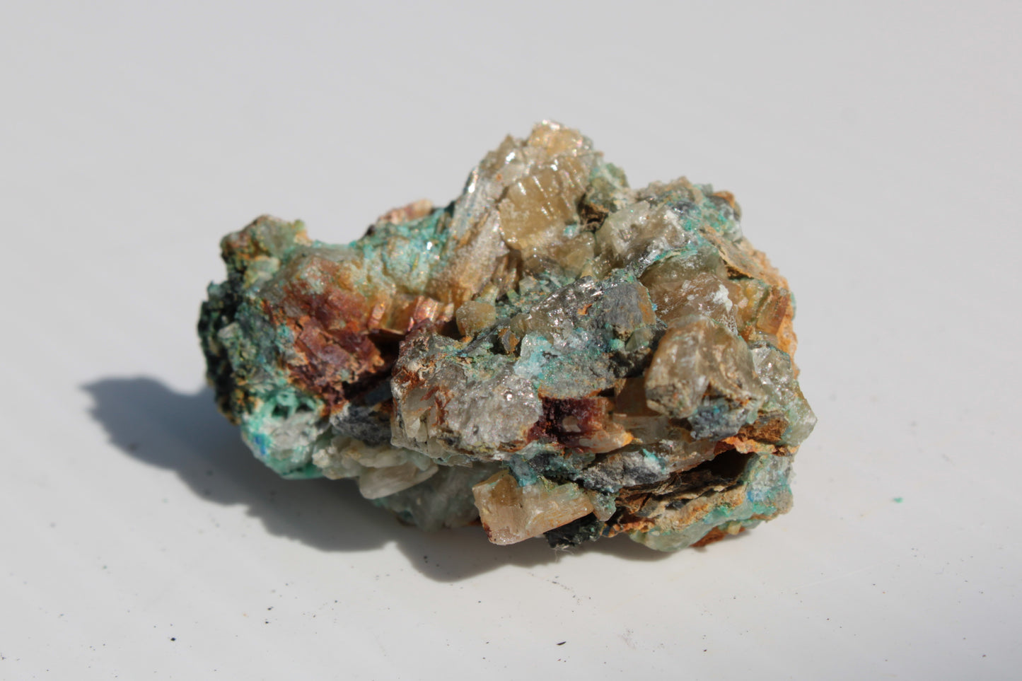 Terminated Cerussite crystal with Chrysocolla 58g Rocks and Things