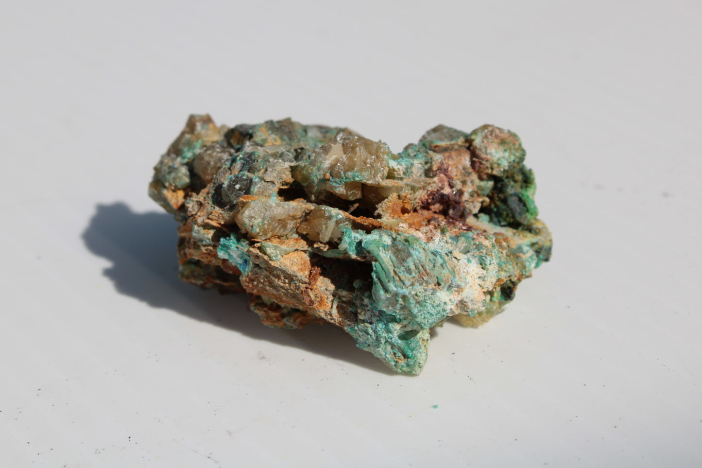 Terminated Cerussite crystal with Chrysocolla 58g Rocks and Things