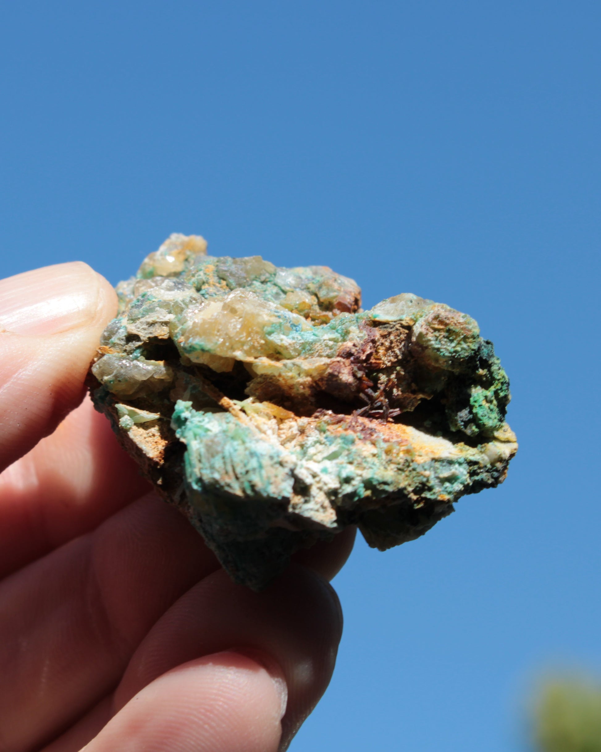 Terminated Cerussite crystal with Chrysocolla 58g Rocks and Things