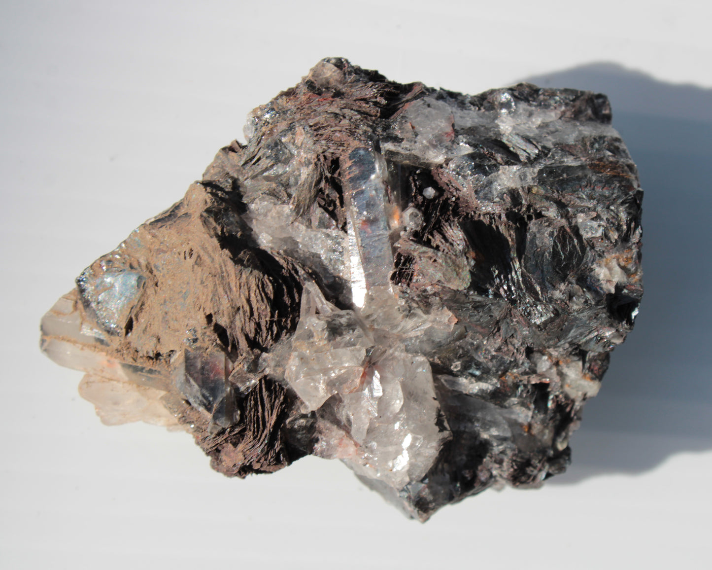 Hematite, Speculartite, Quartz and Rose Quartz mineral 181g