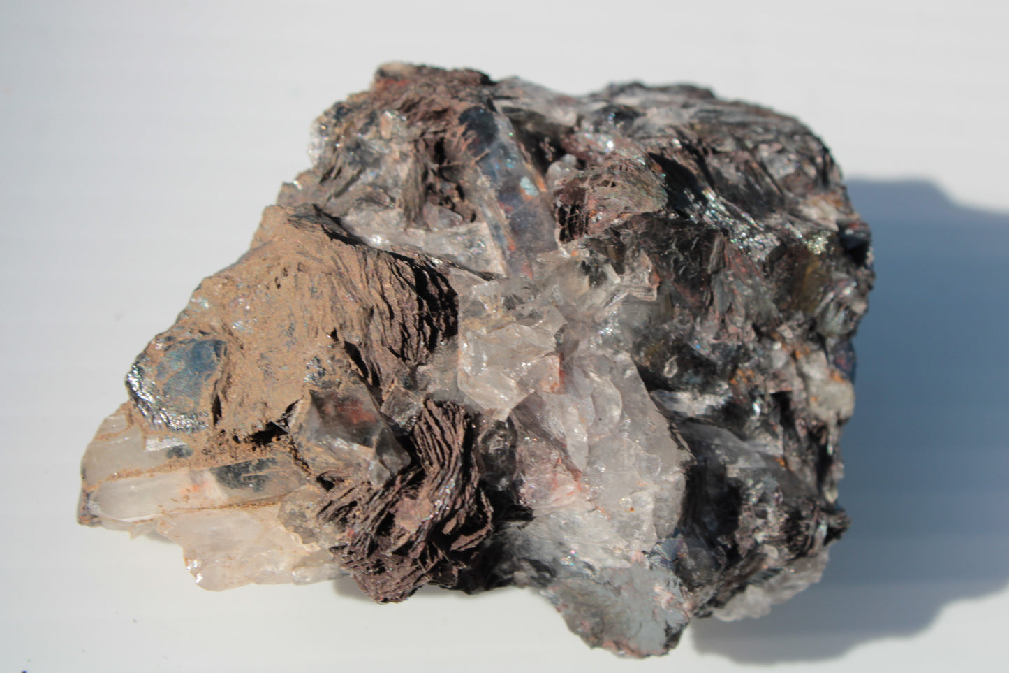 Hematite, Speculartite, Quartz and Rose Quartz mineral 181g