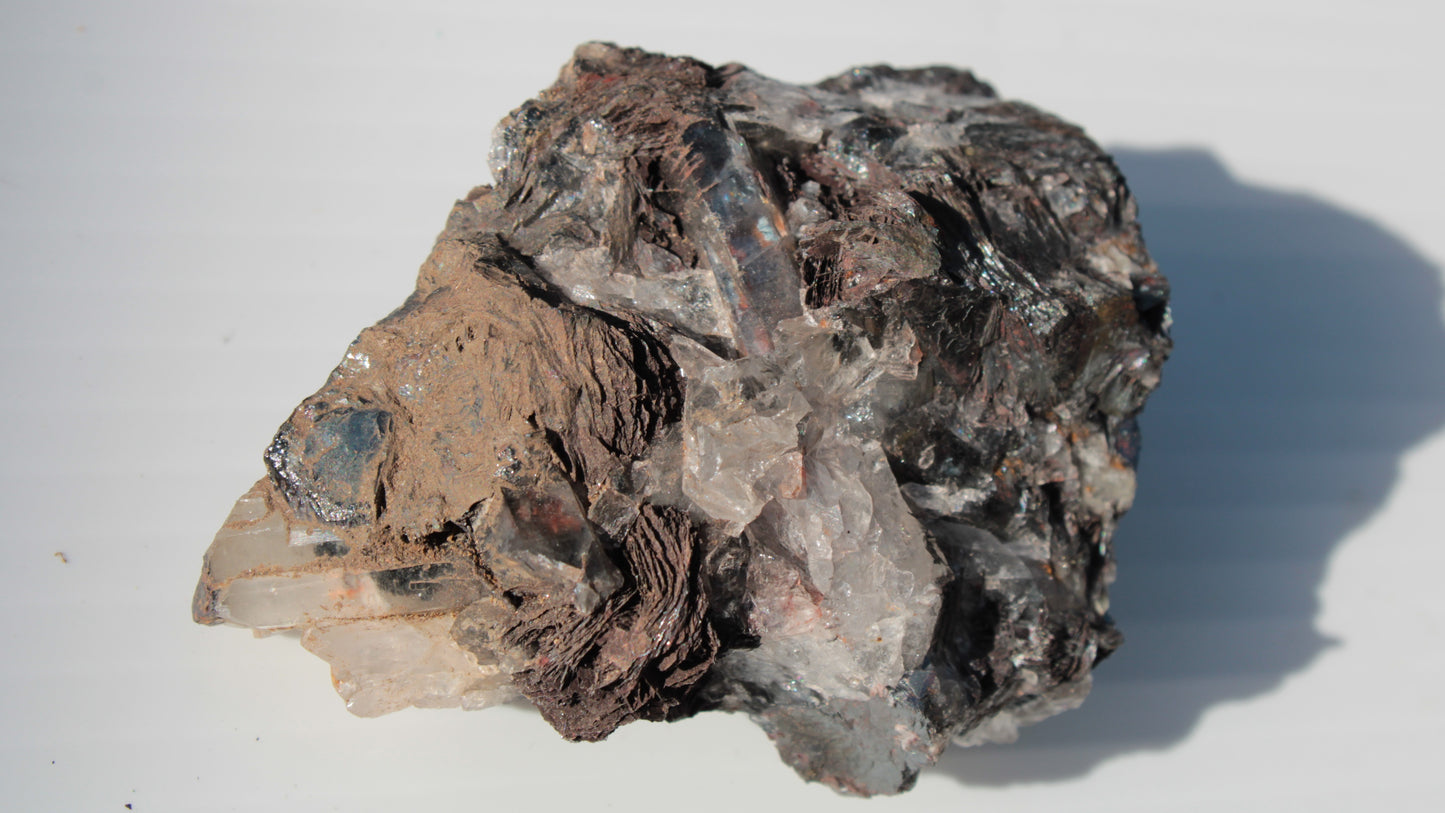 Hematite, Speculartite, Quartz and Rose Quartz mineral 181g