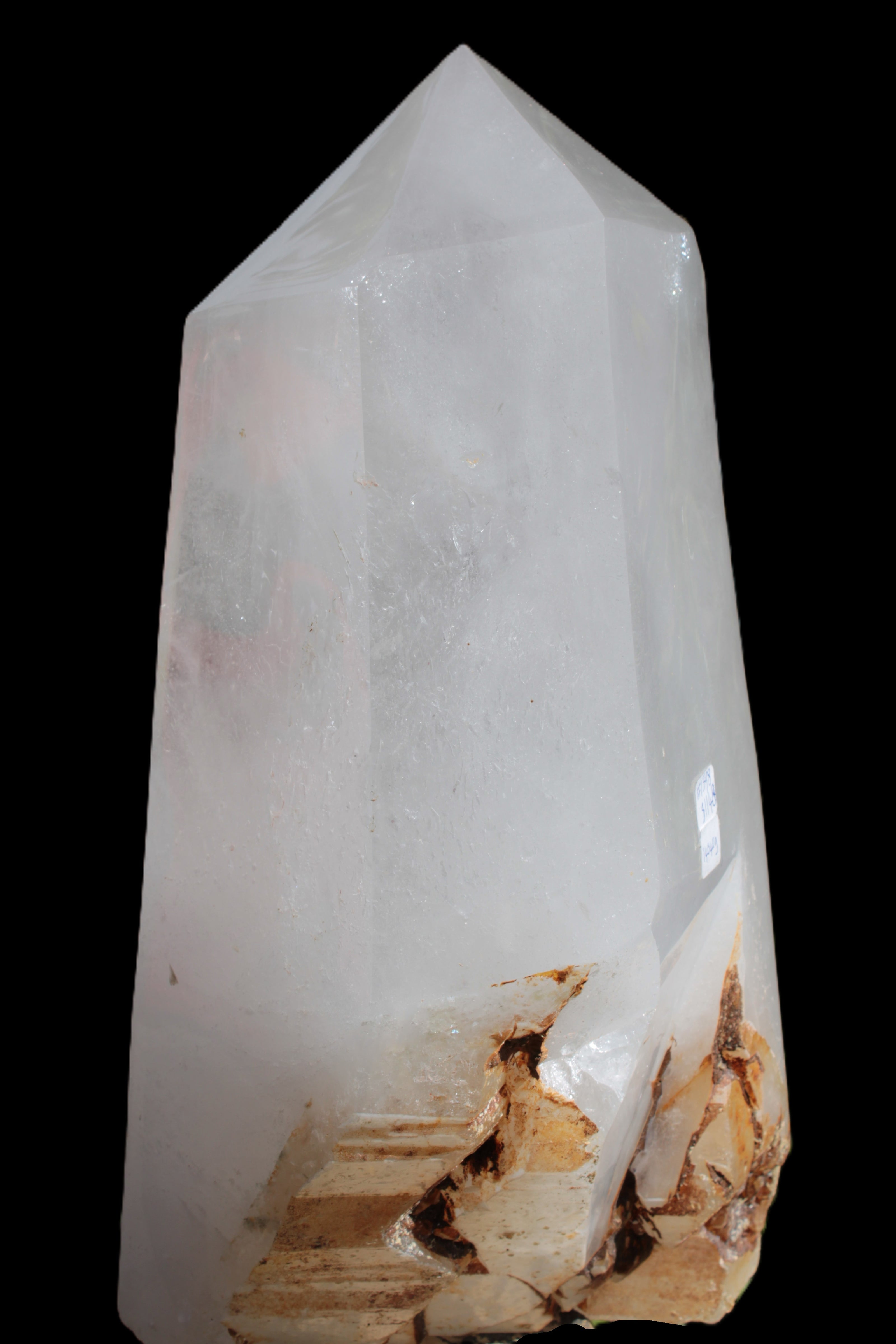 Clear White Quartz obelisk 14040g in sunlight