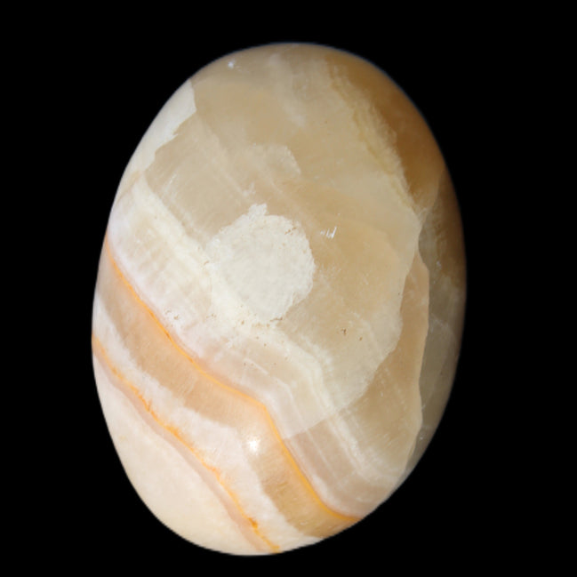 Yellow Afghan Jade onyx egg 118g in sunlight - Rocks and Things Store