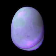 Yellow Banded Calcite egg 118g in UV light - Rocks and Things Store