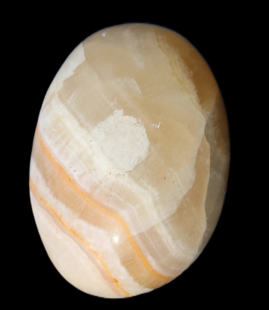 Yellow Afghan Jade onyx egg 118g in sunlight - Rocks and Things Store