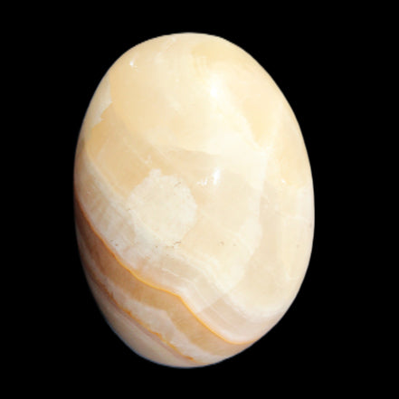 Yellow Afghan Jade onyx egg 118g in sunlight - Rocks and Things Store
