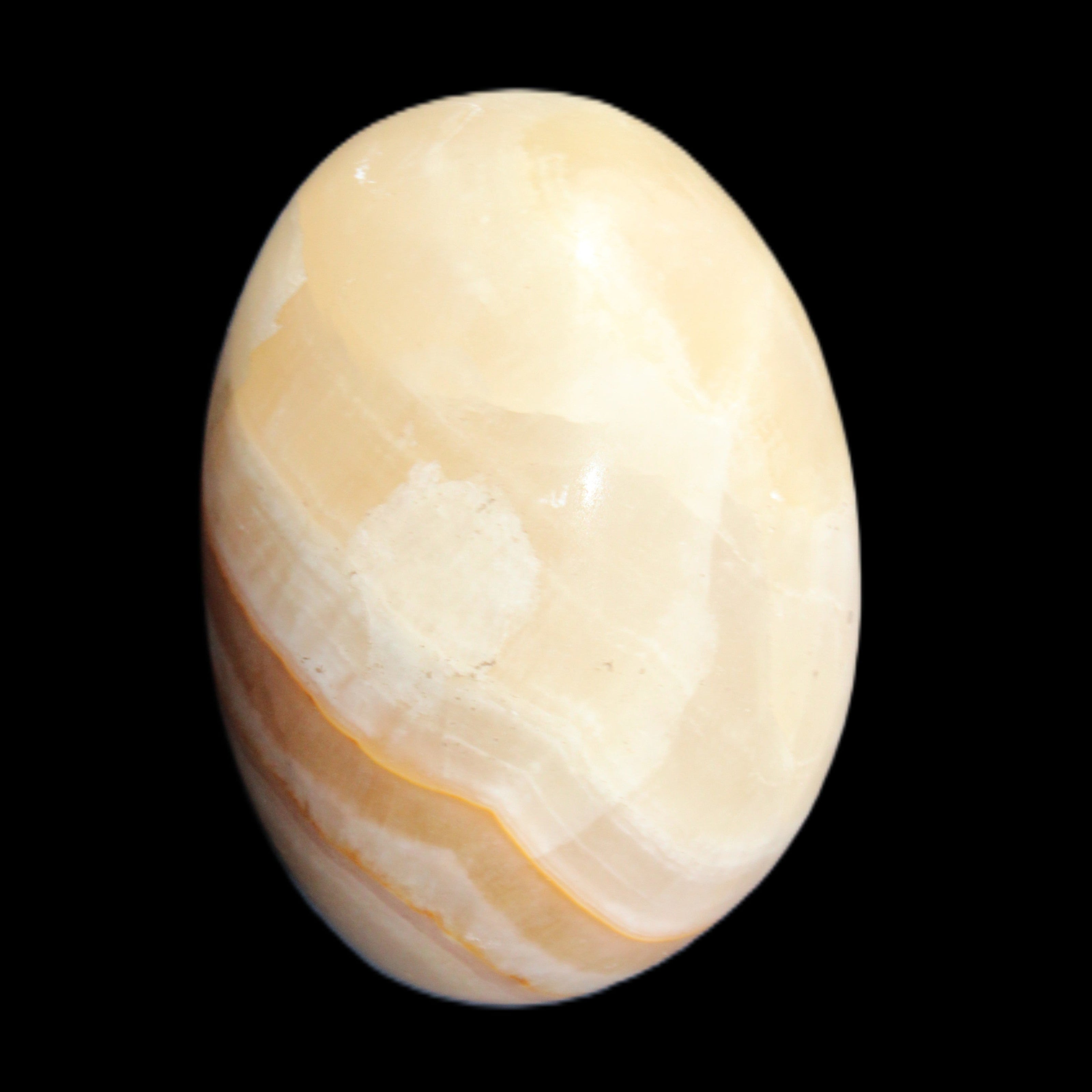 Yellow Afghan Jade onyx egg 118g in sunlight - Rocks and Things Store