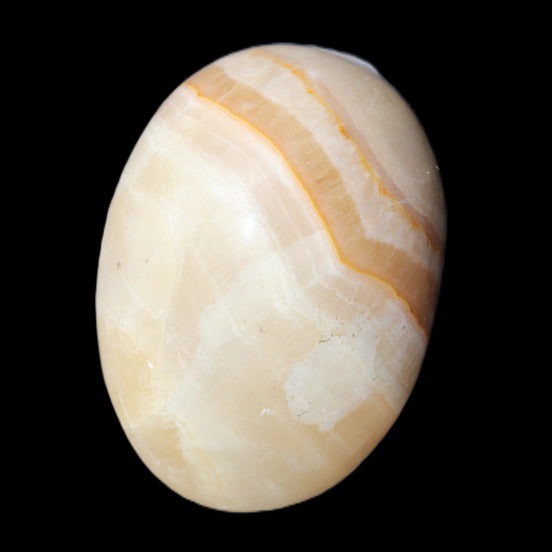 Yellow Banded Calcite egg 118g in sunlight - Rocks and Things Store