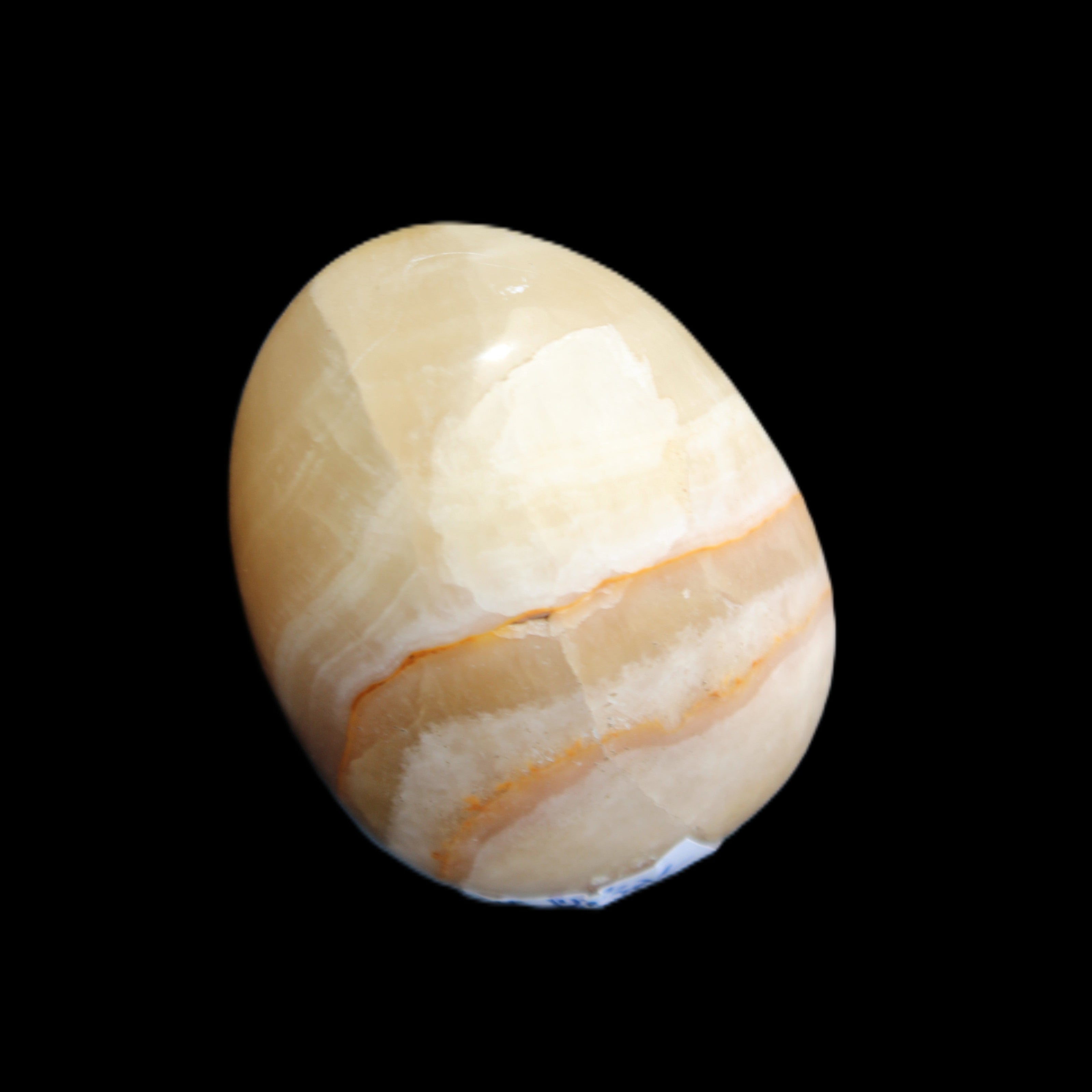 Yellow Afghan Jade onyx egg 118g in sunlight - Rocks and Things Store