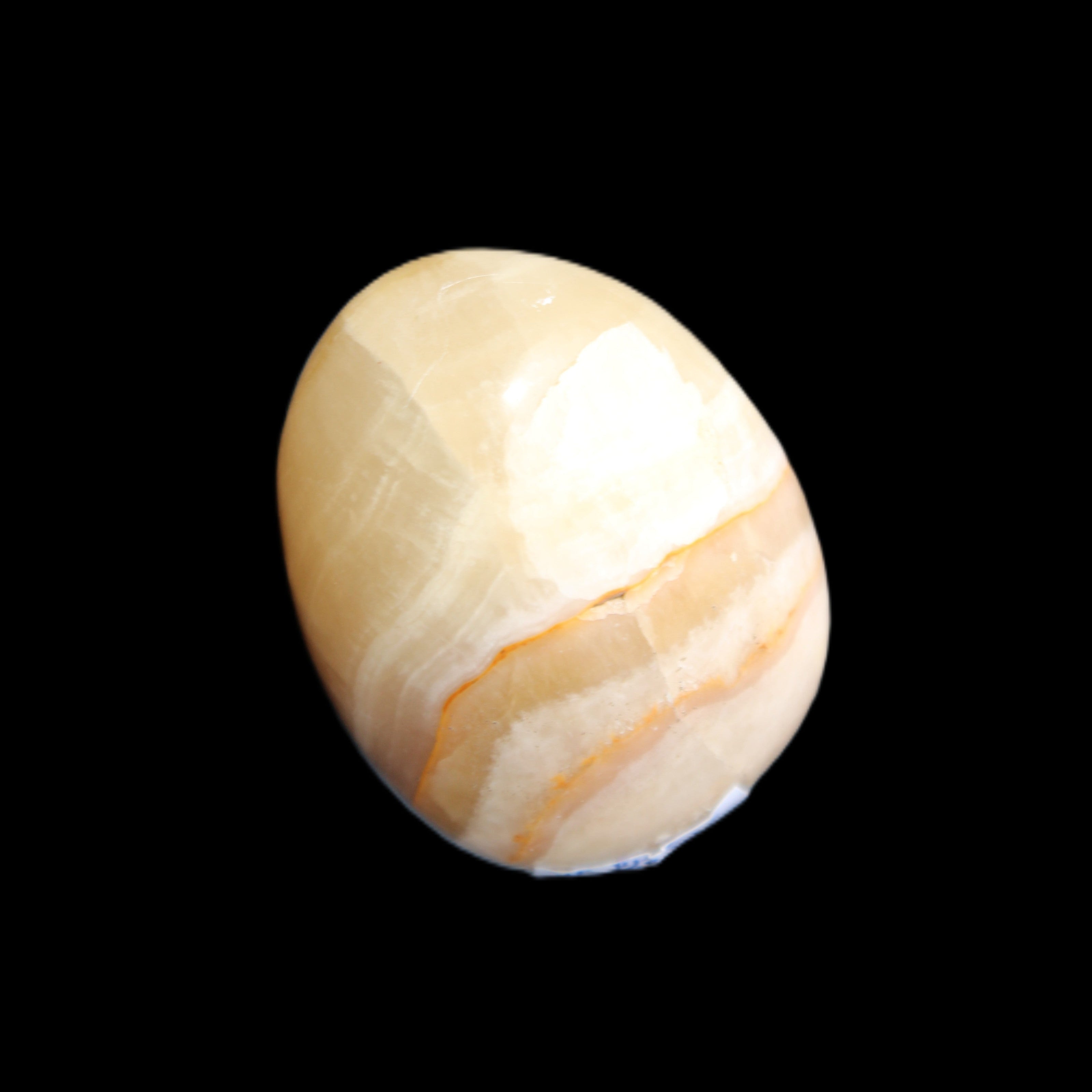 Yellow Afghan Jade onyx egg 118g in sunlight - Rocks and Things Store