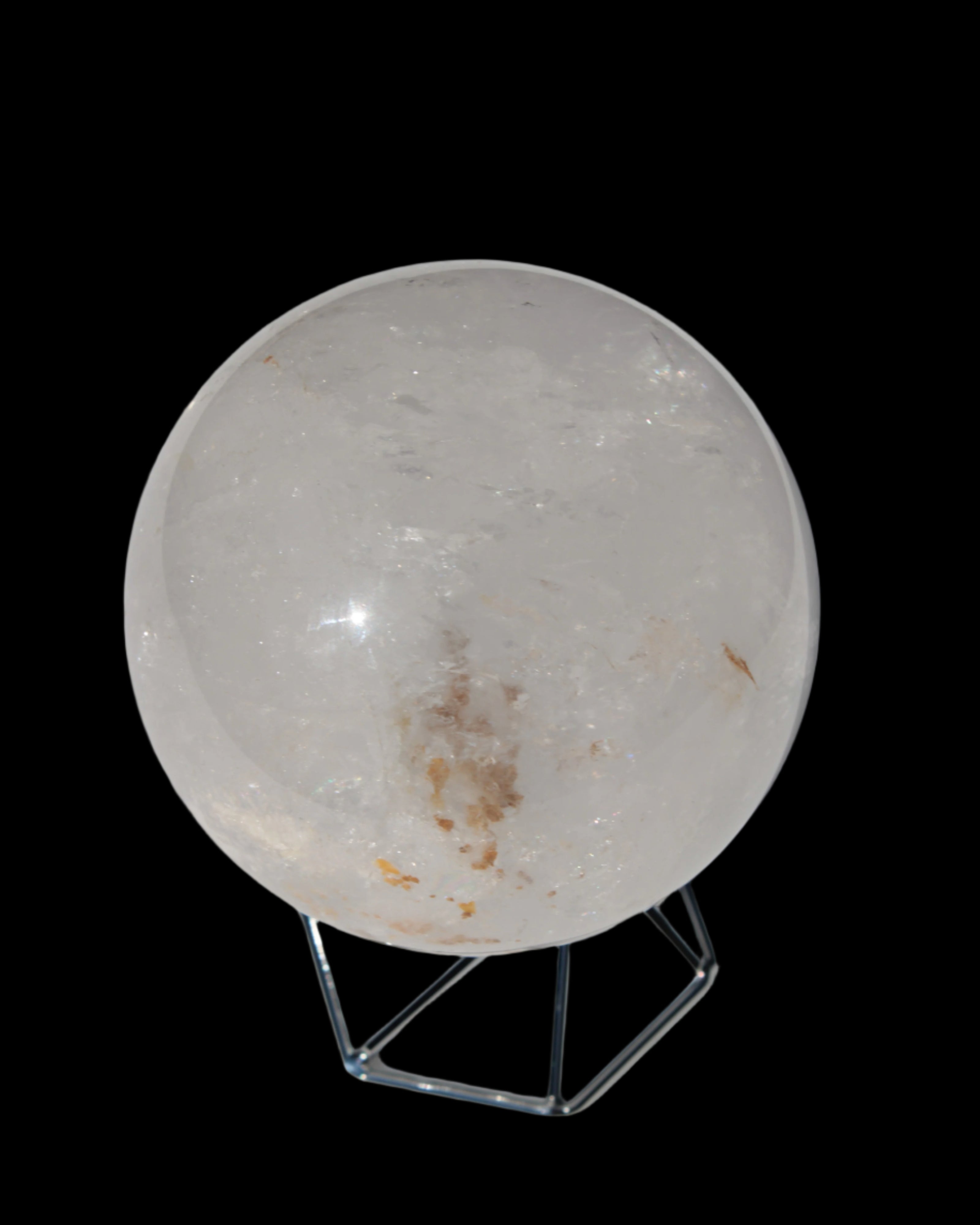Clear Quartz crystal sphere 84mm 827g in sunshine, Rocks and Things Store