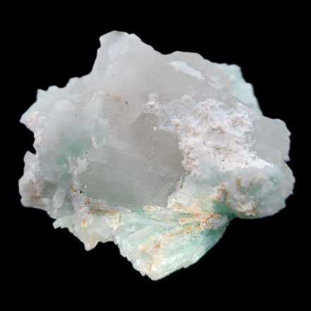 Floral Green Tourmaline with Elestial Quartz 57*56*24mm 75g in sunlight - Rocks and Things Store