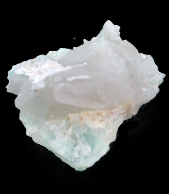Floral Green Tourmaline with Elestial Quartz 57*56*24mm 75g in sunlight - Rocks and Things Store
