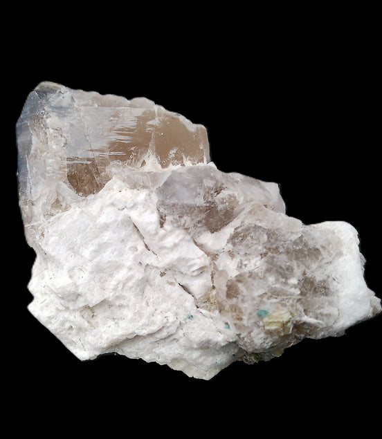 Elestial Smoky Quartz, Kunzite on Feldspar matrix 80mm 178g in sunlight - Rocks and Things Store