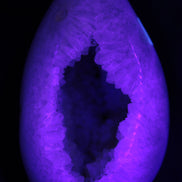 Agate Geode from Madagascar 446g in UV light - Rocks and Things Store