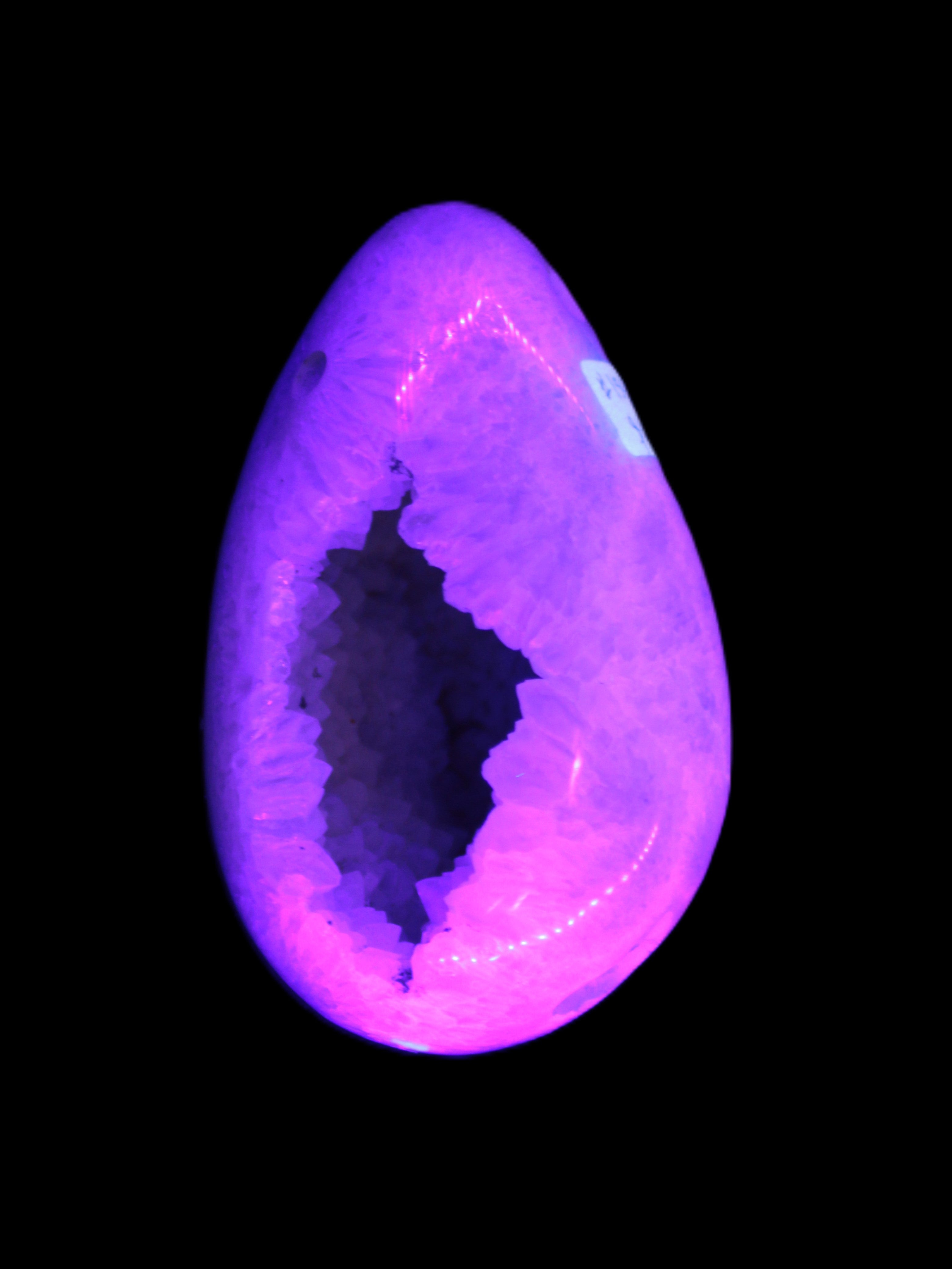 Agate Geode from Madagascar 446g in UV light - Rocks and Things Store