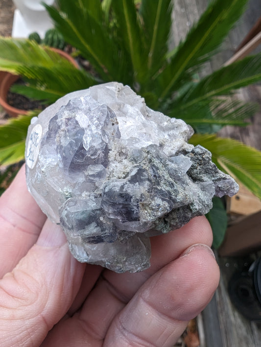 Calcite with Purple Fluorite cluster 103g Rocks and Things