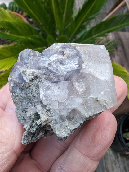 Calcite with Purple Fluorite cluster 103g Rocks and Things