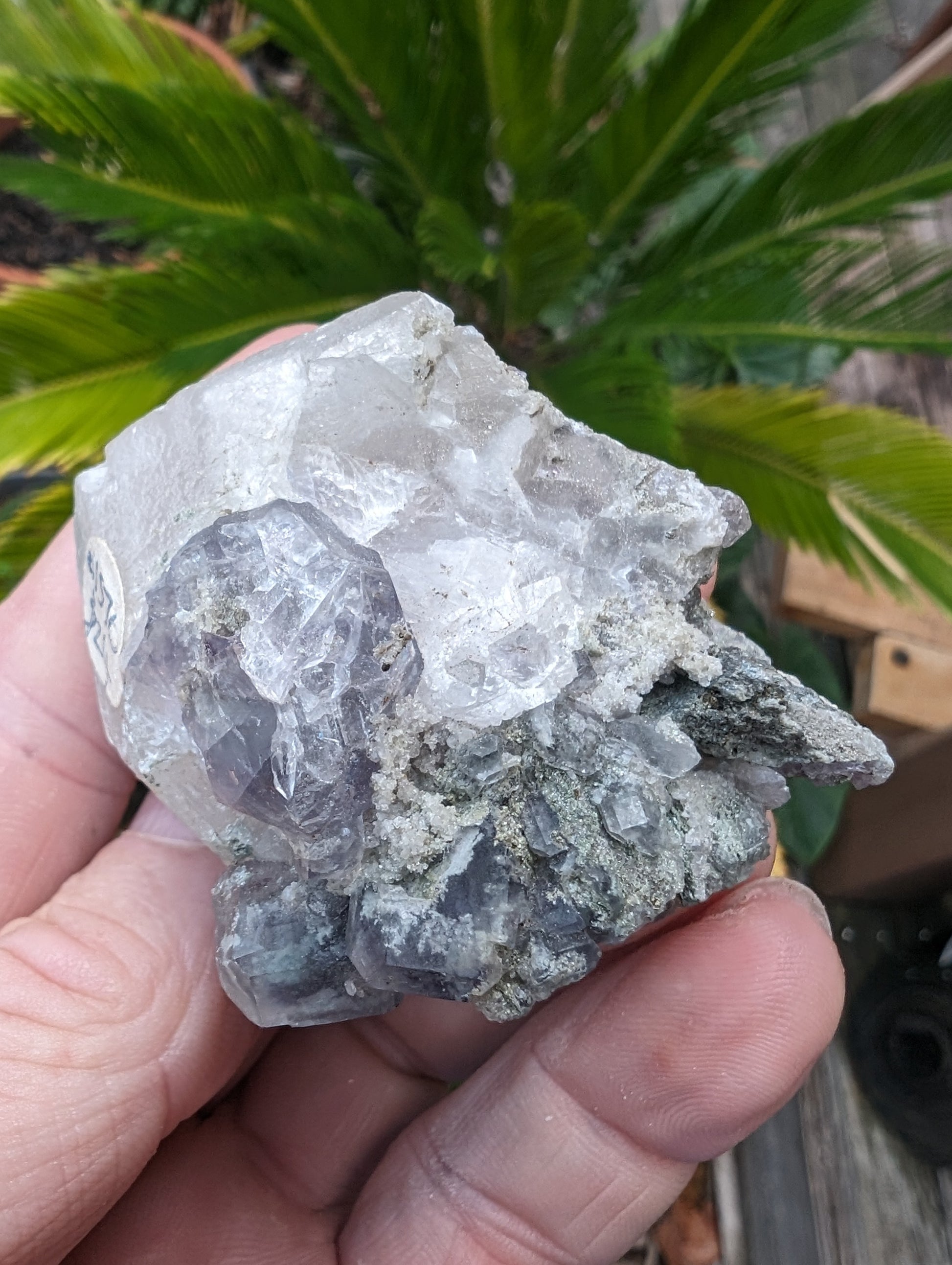 Calcite with Purple Fluorite cluster 103g Rocks and Things