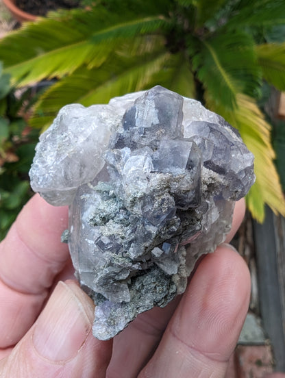 Calcite with Purple Fluorite cluster 103g Rocks and Things