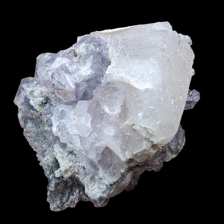 Calcite with Purple Fluorite cluster 103g  in sunlight - Rocks and Things Store