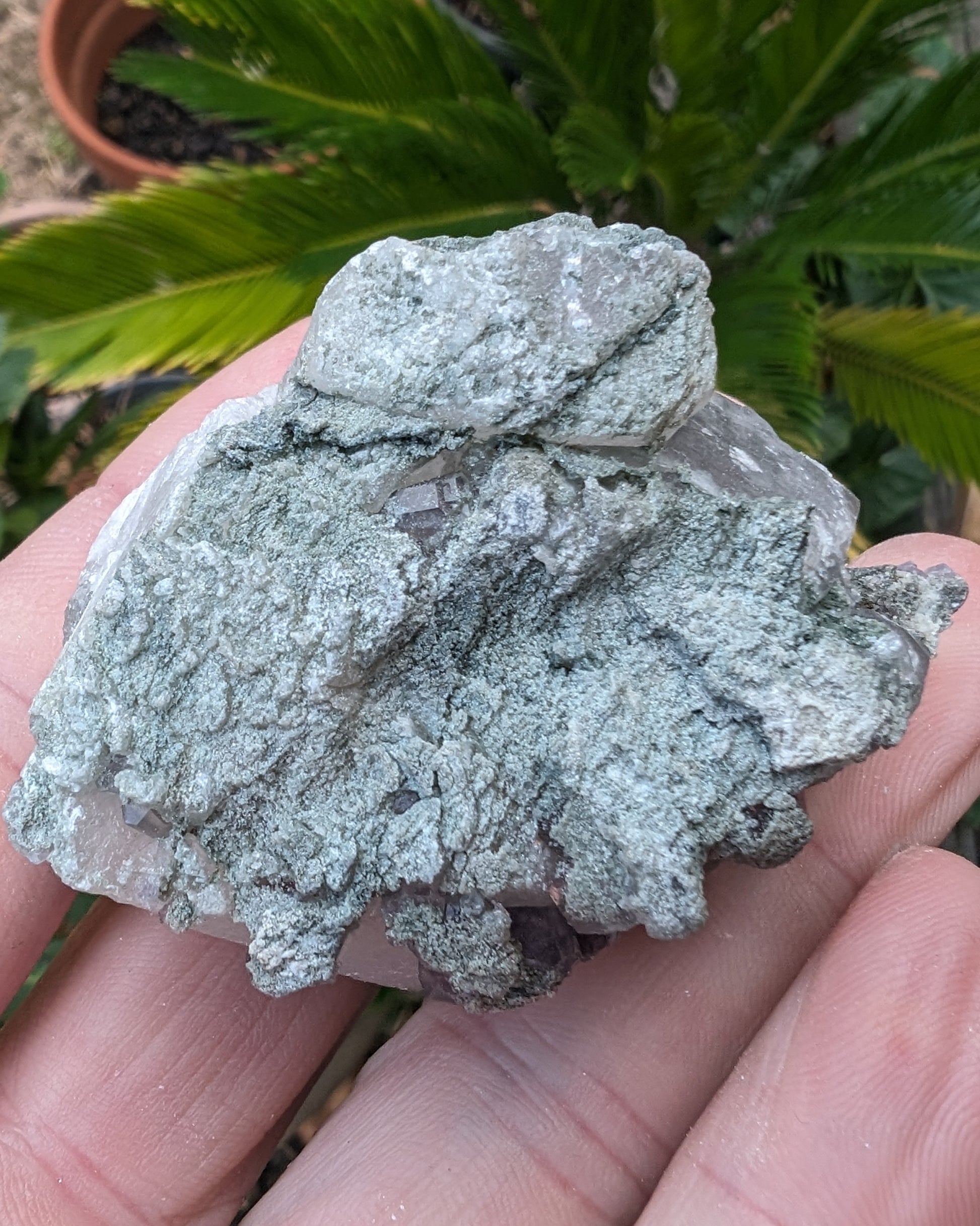 Calcite with Purple Fluorite cluster 103g Rocks and Things