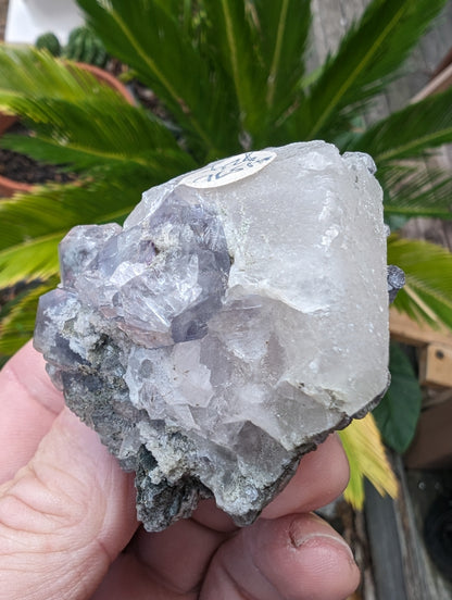 Calcite with Purple Fluorite cluster 103g Rocks and Things