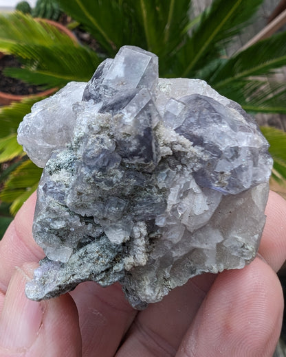 Calcite with Purple Fluorite cluster 103g Rocks and Things