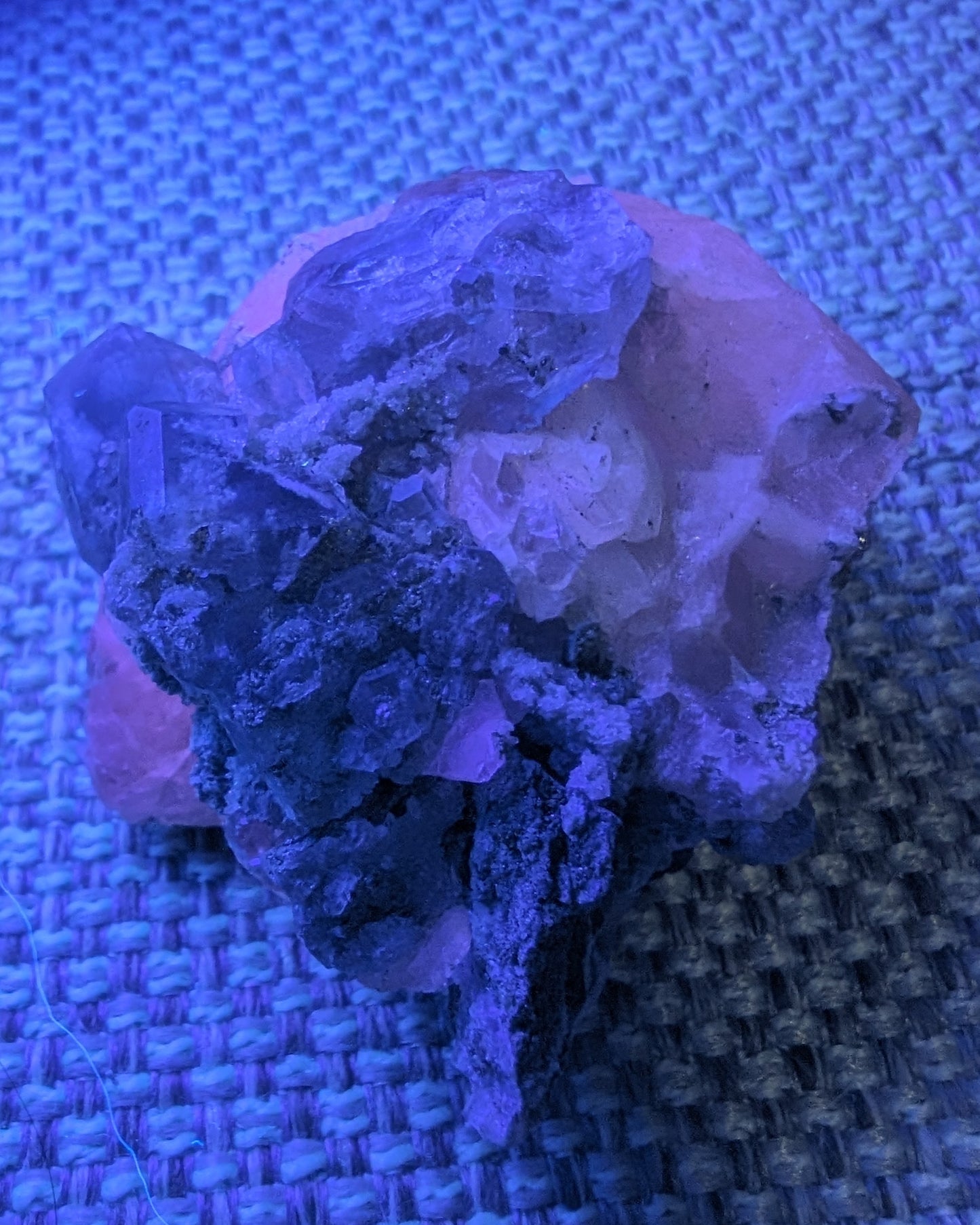 Calcite with Purple Fluorite cluster 103g Rocks and Things