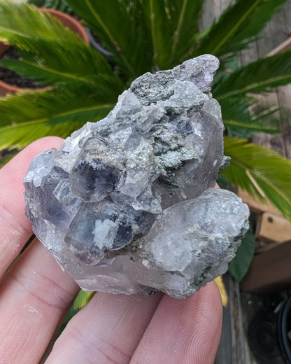 Calcite with Purple Fluorite cluster 103g Rocks and Things