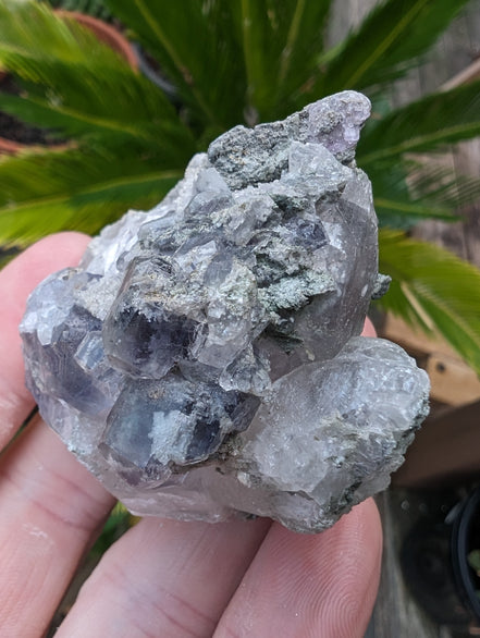 Calcite with Purple Fluorite cluster 103g Rocks and Things