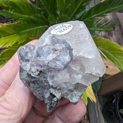 Calcite with Purple Fluorite cluster 103g Rocks and Things