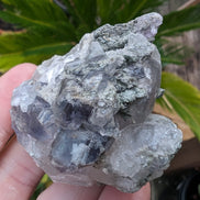 Calcite with Purple Fluorite cluster 103g Rocks and Things